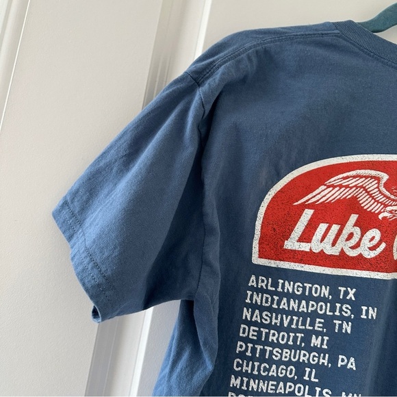 Luke Combs Wings World Tour 2023 Blue T-Shirt Unisex/Men's Size Medium Band Tee - Picture 10 of 16